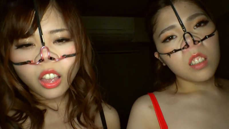 望月あやか 美波沙耶 3方向鼻フック