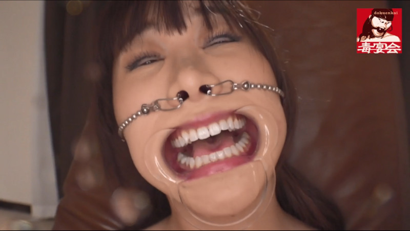 美女 鼻フック 開口器 アヘ顔