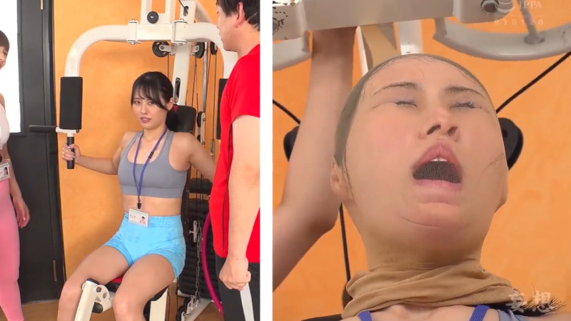 美人インストラクター 顔面パンスト 2画面ギャップ4