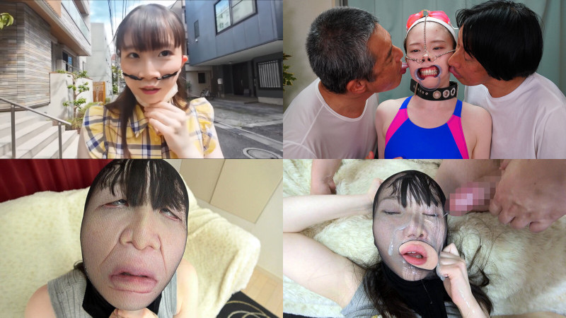 藤田こずえの顔面崩壊SEX！鼻フック、輪ゴム、顔ストなど変顔アクメ連発
